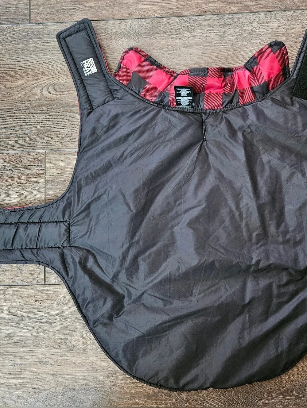 32 Degree Heat Large Dog Puffer Coat  Red & Black Buffalo Plaid